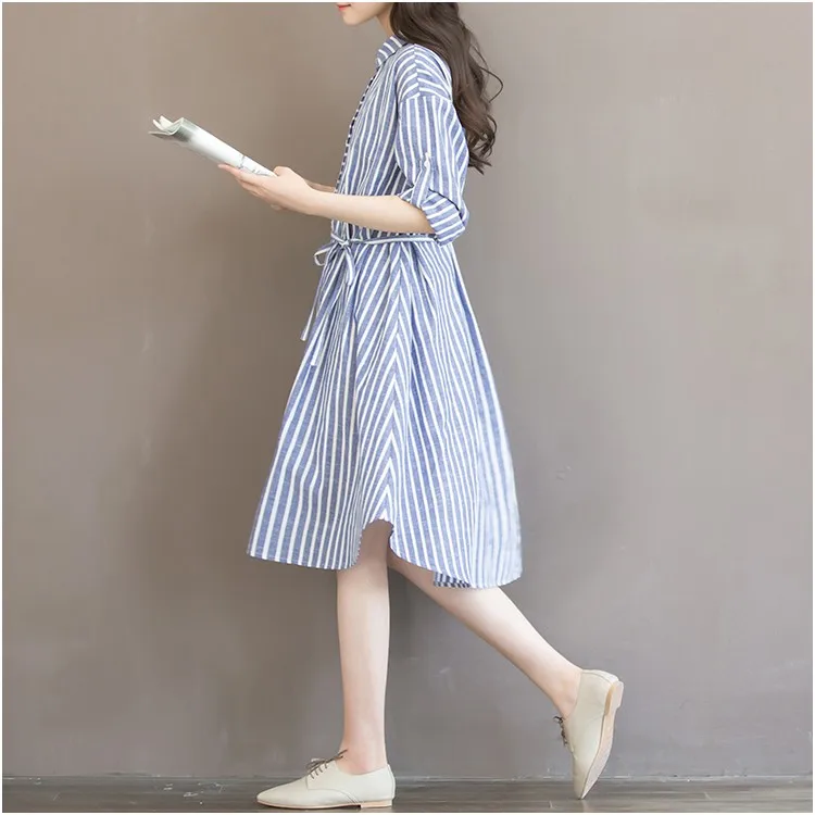 Maternity Dresses Long Sleeve Dress Striped Pregnancy Blouses Maternity Clothes For Pregnant Women Vestdios W99