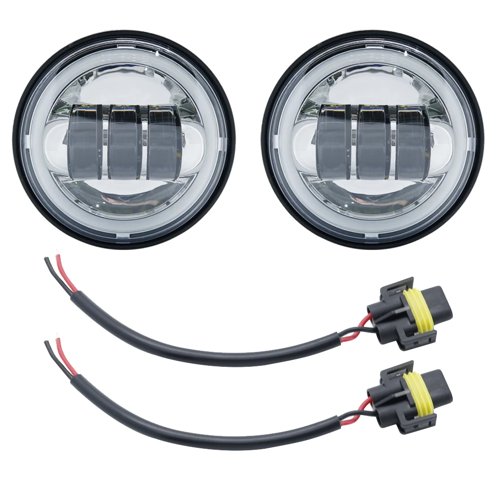 Для мотоцикла Harley 2шт 4 5 дюймов светодиодный противотуманный светильник DRL Led