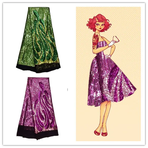 

High quality French net lace fabric with sequins Africanmesh lace cloth for dress.2016 New arrival appliqued nigerian fabrics