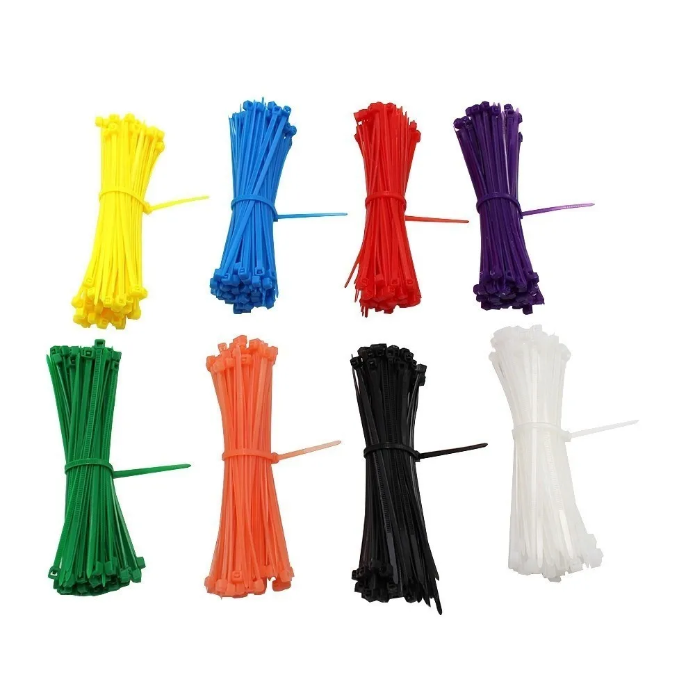 3*100mm Zip Ties Colorful Factory Standard Self-locking Plastic 8 Colors Nylon 66 Fasten Wire Wrap Strap CE UL ROHS 100pcs/bag