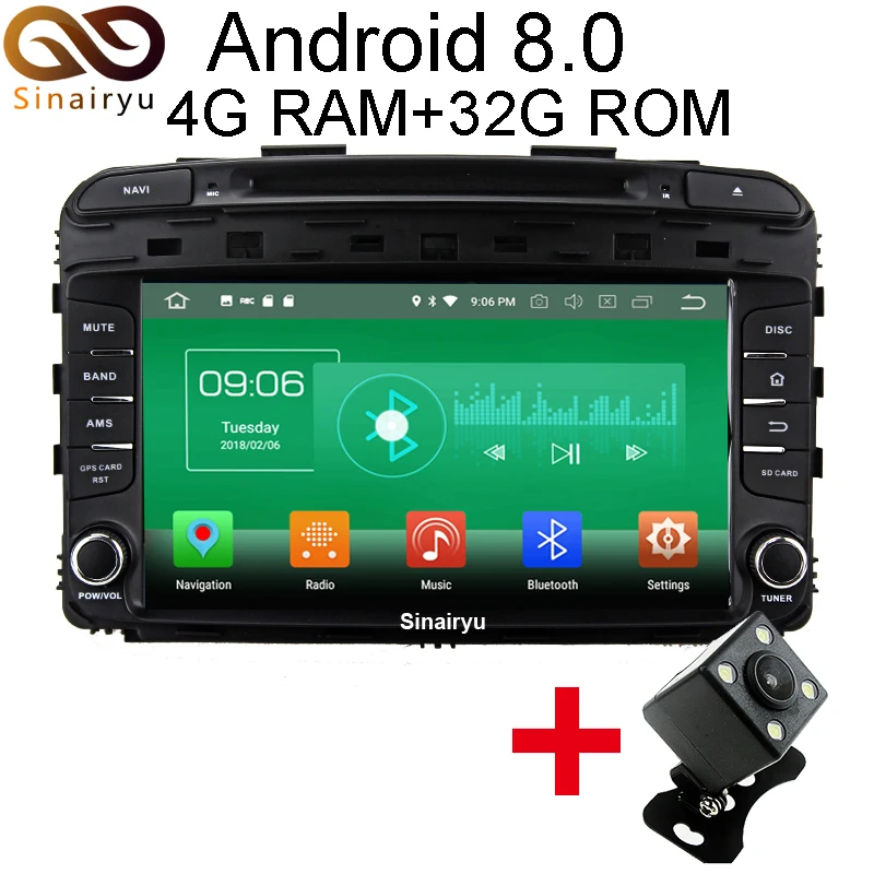 

Sinairyu 4G RAM Android 8.0 Car DVD For Kia Sorento 2015 2016 Octa Core 32G ROM Radio GPS Multimedia Player Head Unit