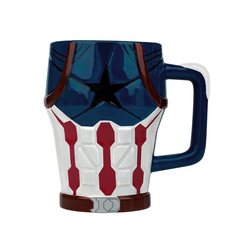 

Cartoon Anime Super Hero Captain America Ceramic Mup Cup Coffee Tea Bottle Creative Gifts Cosplay