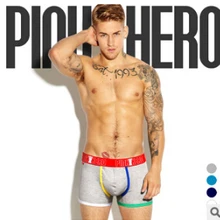 Брендовые розовые боксеры с героями, мужское нижнее белье для геев, Крутое нижнее белье с мультяшным принтом, цветные сексуальные боксеры для мужчин