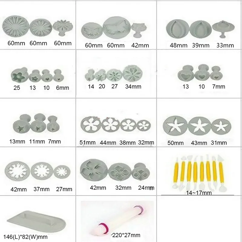 Помадка резаки инструмент набор для декорирования тортов Sugarcraft помадка плунжеры печенья Форма для пирога, посуда для выпекания принадлежности