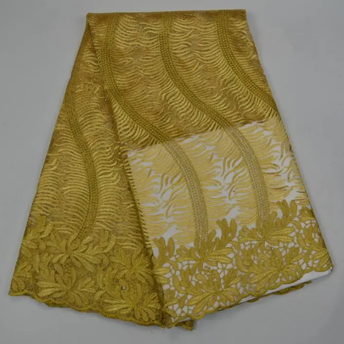 

YW3748 2017 High Quality African net Lace Fabrics With Stones African Net Lace Fabric Embroidered Tulle Mesh Lace Fabric