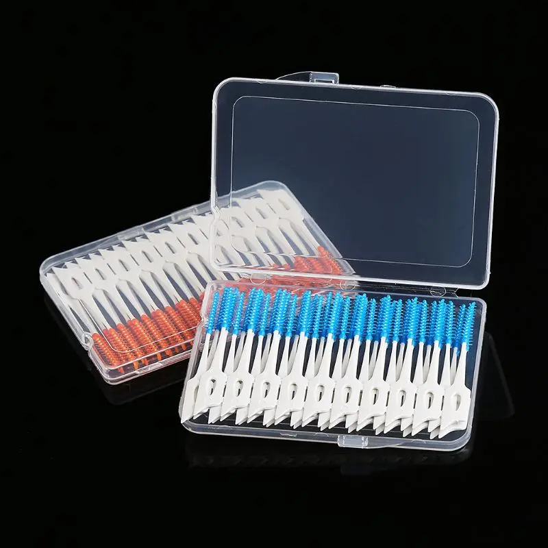 80pcs Interdental Floss Brushes Dental Teeth Oral Care Clean Soft Between Interdental Floss Brushes Massage Gums Toothpick