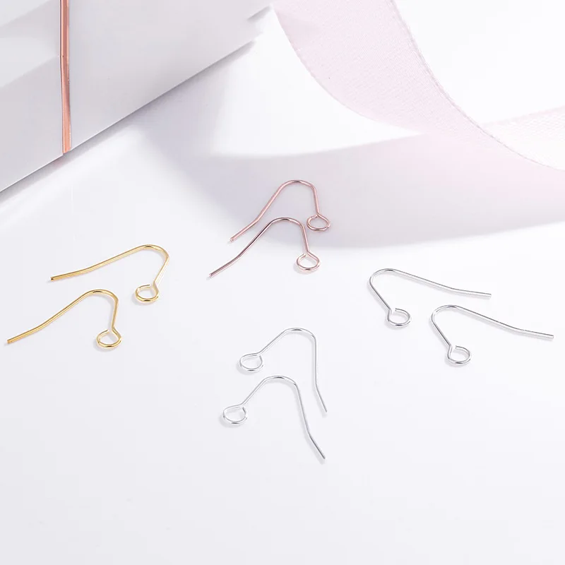

20pcs/lot Ear Wires Gold Silver V-shaped Earrings Hook for DIY Jewelry Earring Making Accessories kolczyki Simple handmade metal