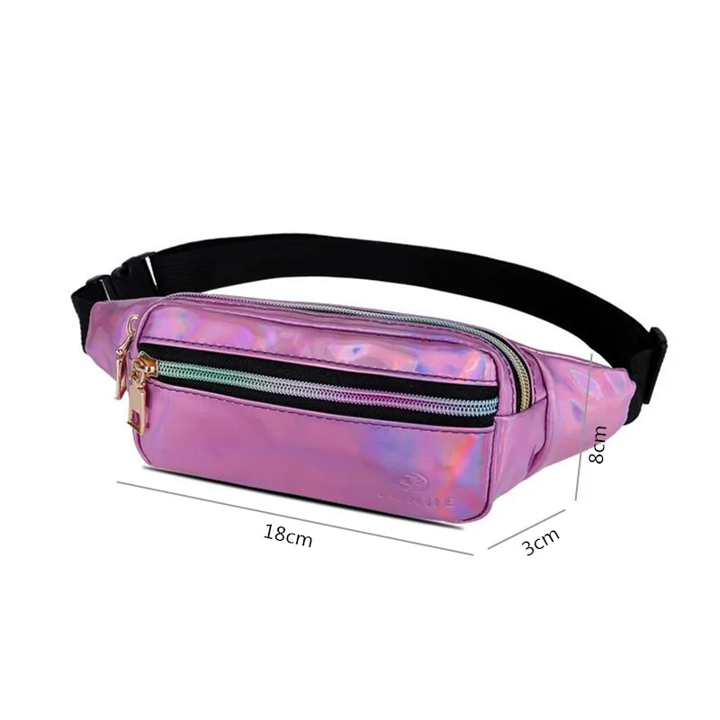Новая лазерная блестящая сумка на ремне, модная сумка через плечо, спортивная сумка для бега, высокое качество, из искусственной кожи, поясная сумка, мини сумка для телефона