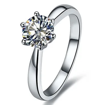 

Wholesale Test Positive Brand Moissanite Test Real 2CT Moissanite Diamond Ring Engagement Women Prongs Sterling Silver Ring