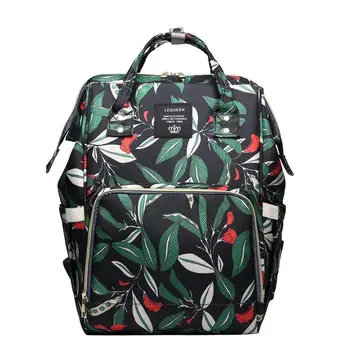

LEQUEEN Diaper Bag Leaves Print baby bags for Mom Large Capacity Travel Backpack Maternity Waterproof Nappy Bag bolsa maternidad