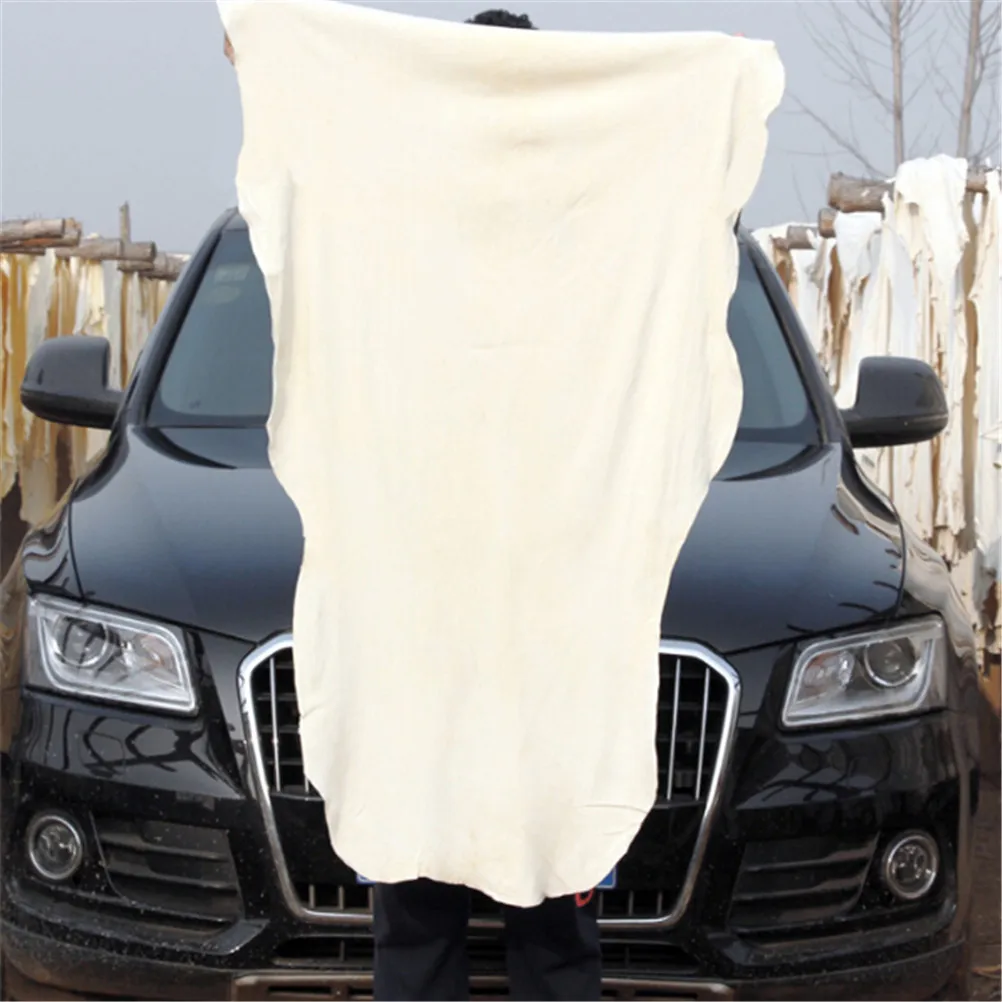 Натуральный Шамми из замшевой кожи, Автомобильные Чистящие полотенца, сушильная моющая ткань для выбора, свободная форма, мульти стиль, 3 размера