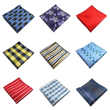 Клетчатые шелковые тканые носовые платки с узором пейсли Hanky мужские деловые повседневные квадратные карманы платок свадебные носовые платки
