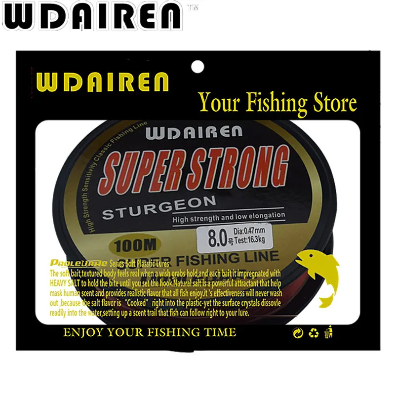 Brand Super Strong Japanese 100m 100% Nylon Transparent Not Fluorocarbon Fishing Line Fishing Tackle Not linha multifilamento