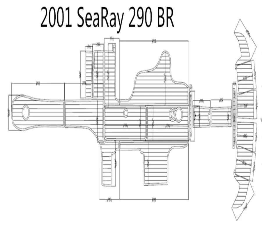 2001 SeaRay 290 BR Плавающая Платформа Pad 6 мм Лодка EVA тик настил 1/" 6 мм
