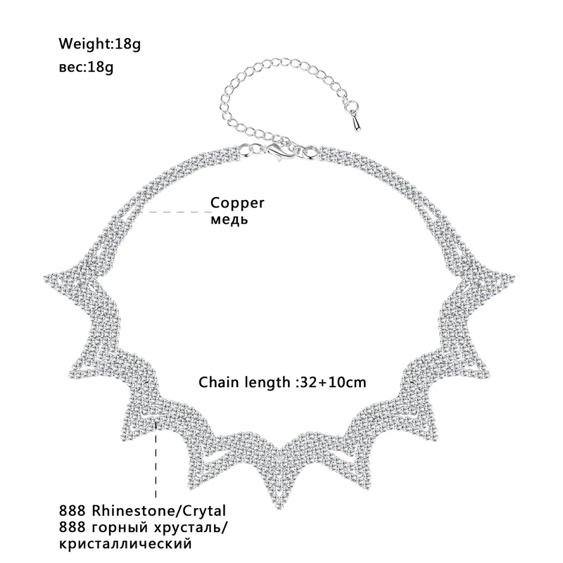 Mecresh модное геометрическое серебряное женское ожерелье-чокер с кристаллами, Европейское ожерелье-воротник, стразы, свадебные ювелирные изделия MXL132