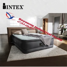 Intex Надувная мебель для гостиной, спальни, роскошный надувной матрас королевского размера, флокированные надувные кровати со встроенным насосом, 220-240 В