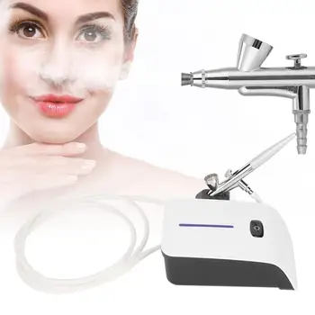 

Touch Switch Spray Air Brush Gun Mini Oxygen Air Compressor Set Skin Moisturizing Spray Painting for Tattoo Nail Tools Set