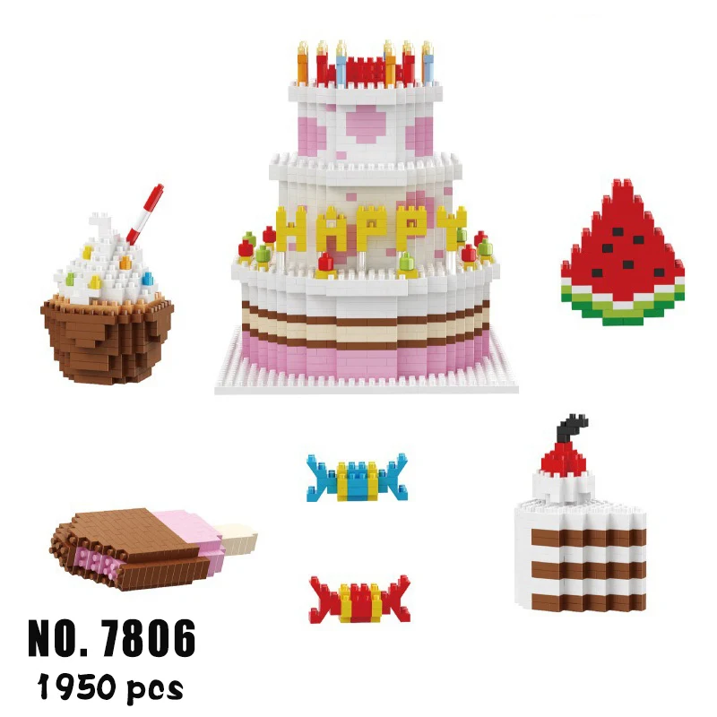 

Girl birthday present Christmas tree Birthady Cake Diamond Mini Building Blocks Toy Adult child interactive toys pleasure bricks