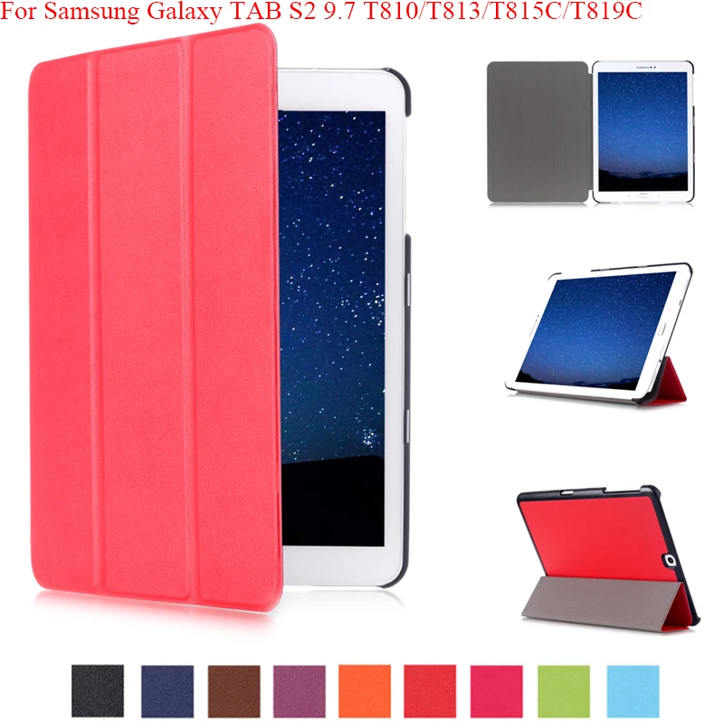 

Custer Luxury Tri-fold Ultra Thin Slim Stand Leather Case Smart Sleeve Cover For Samsung Galaxy TAB S2 9.7 T810 T813 T815C T819C