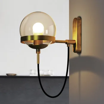 

Hotel Lobby Vintage Sconces Rustic Vintage American Restaurant Cognac Glass Balls Bronze Sconces luminaria