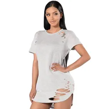 Summer T Shirt Dress 2017 Women Sexy Cut Out Bodycon Bandage Party Dresses Casual T-Shirt Mini Dress Vestidos De Festa