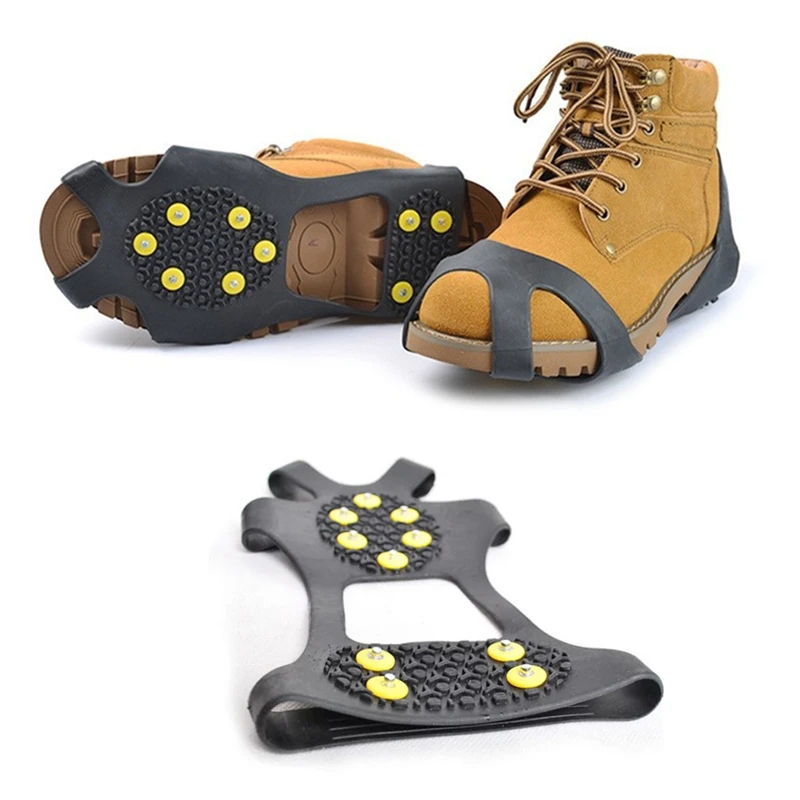 1 Pair 10 Stud Anti Slip Ice Snow Shoe Covers Walking Shoe Cleats