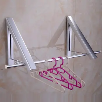 

Wall Mounted Solid Aluminium Double Clothes Drying Hanger Foldable Laundry Rack Bathroom Balcony Clothes Hanger Anti-Rust
