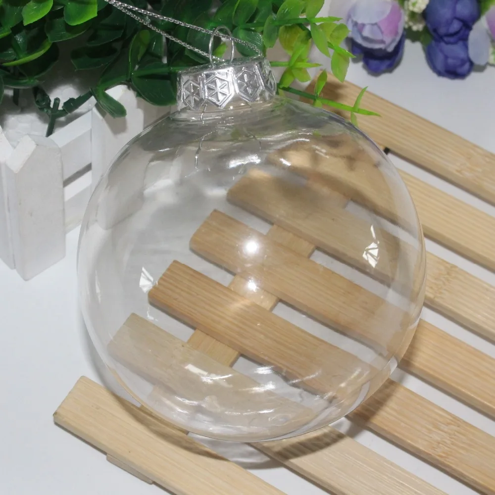 Unids/pack Navidad 6 2018 diseño romántico Navidad decoraciones bola transparente puede abrir plástico Navidad adorno claro