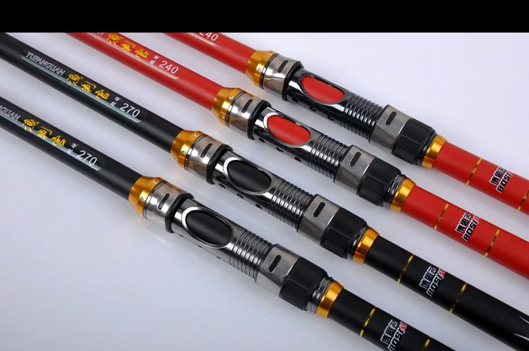 Fibra de Vidro Vara de Pesca Haste de Giro Telescópica 3.0 3.6 Frp Ultra Leve Pólo Mão 2.1 m 2.4 2.7 7 Fibra de vidro telescópica Vara De Pesca