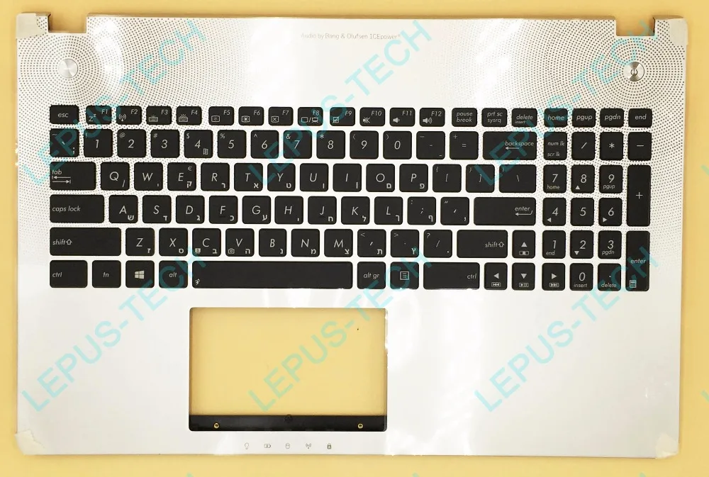 

HE HW HB Hebrew US Keyboard Backlight For ASUS N56 N56V N56VB N56VJ N56VM Top Cover Upper Case Palmrest 90R-N9J1K1C80U Silver