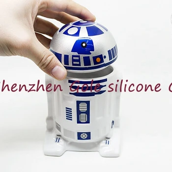 

64pcs/lot Star Wars R2-D2 Robot Ceramic Mug Personality Coffee Cup Fun Porcelain Tea Cup Zakka Tumbler for Children Friend Gift