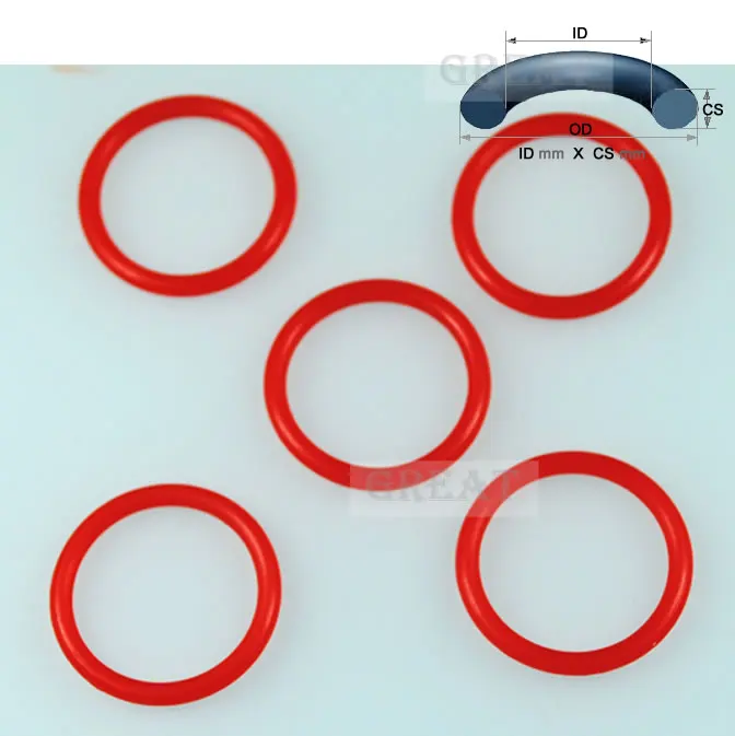 3.4X1.9 Oring 3.4mm ID X 1.9mm CS VMQ PVMQ SILICONE IRHD 60 Red O ring
