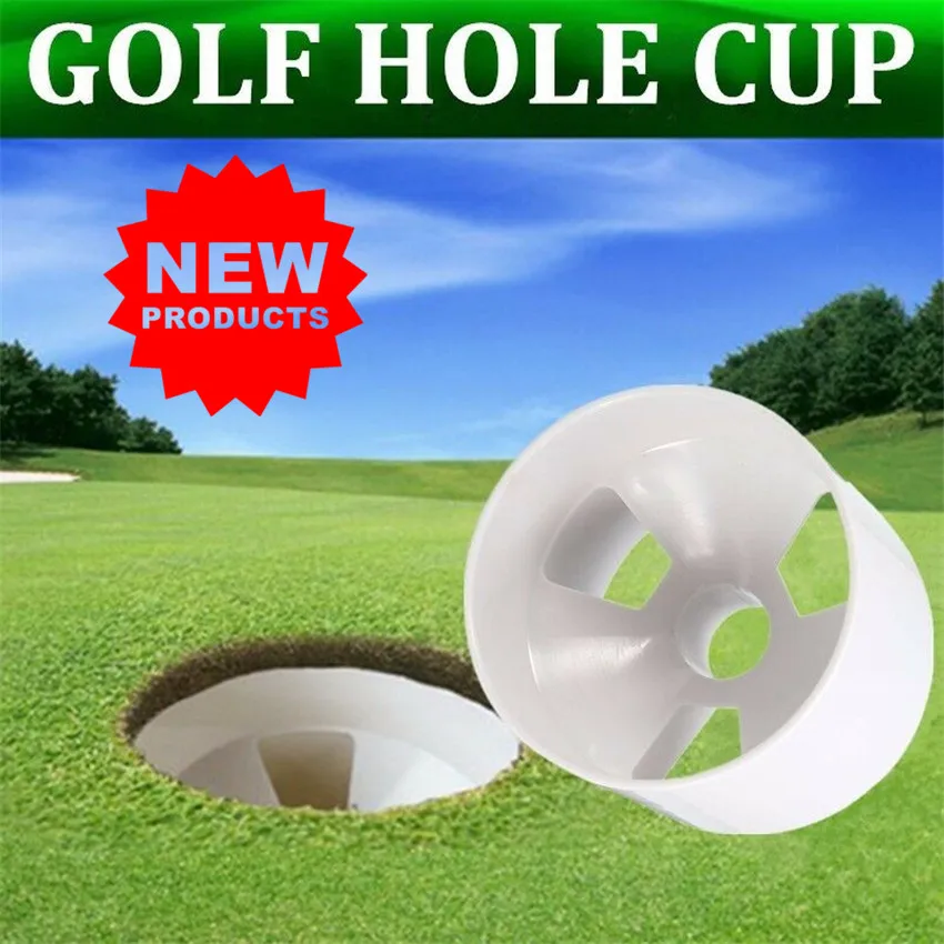 

Golf Hole Cup Putting Putter Yard Garden Training Backyard Cup White Plastic Stick Putting Chipping Pole Cup Training Aids