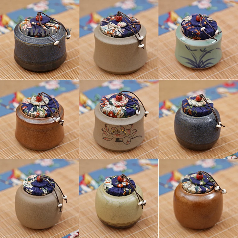 

WIZAMONY Top Grade Wooden Plug Chinese Ceramics Eco-Friendly Tea Caddy Canister Porcelain Jar box Chinese style