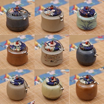 

WIZAMONY Top Grade Wooden Plug Chinese Ceramics Eco-Friendly Tea Caddy Canister Porcelain Jar box Chinese style