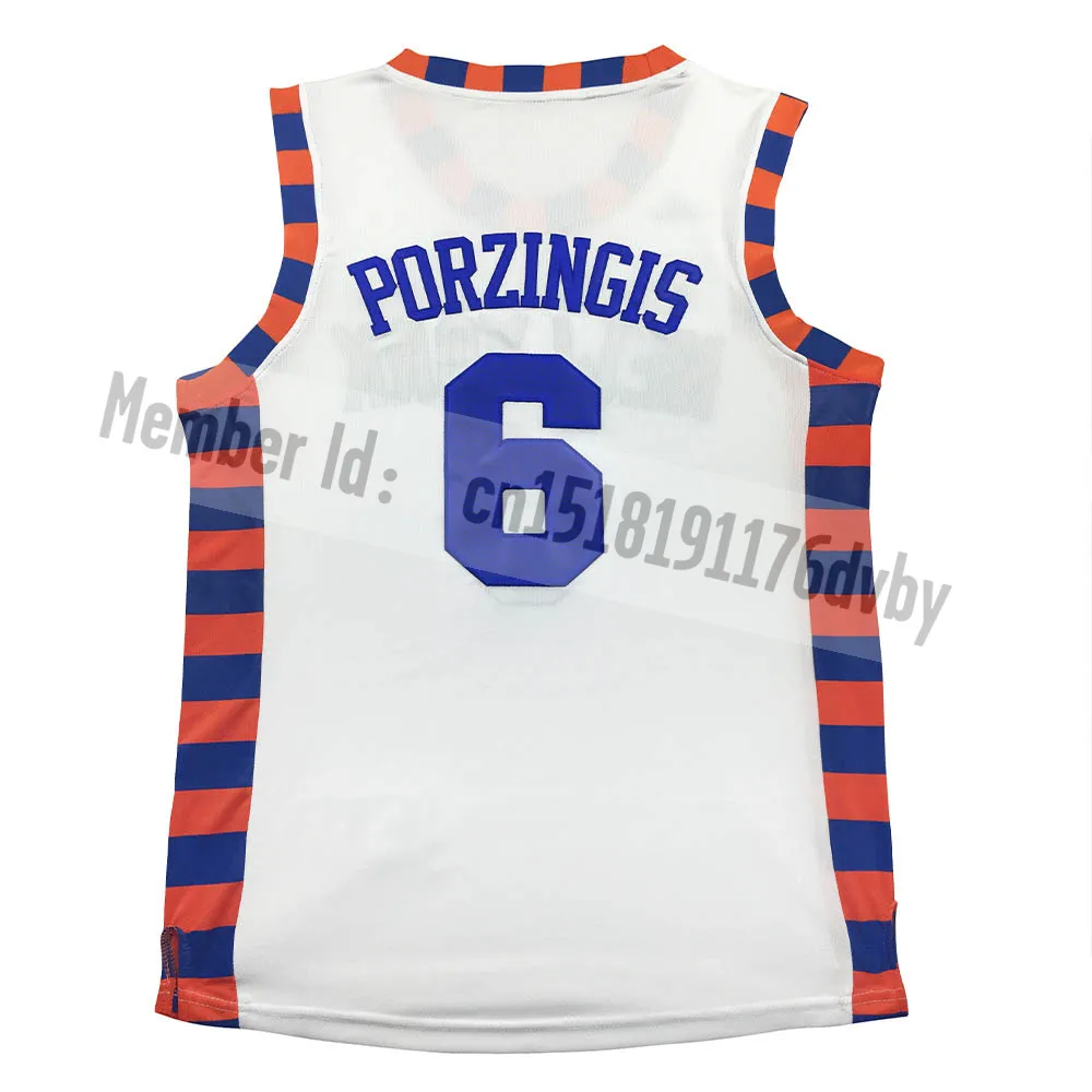 Дешевые #6 Кристап Porzingis баскетбол Джерси продаж Высокое качество Кармело Энтони