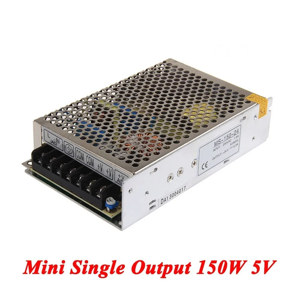

MS-150-5 Mini type switching power supply,150W 5v 30A Single Output ac-dc for Led Strip,AC110V/220V Transformer to DC 5V