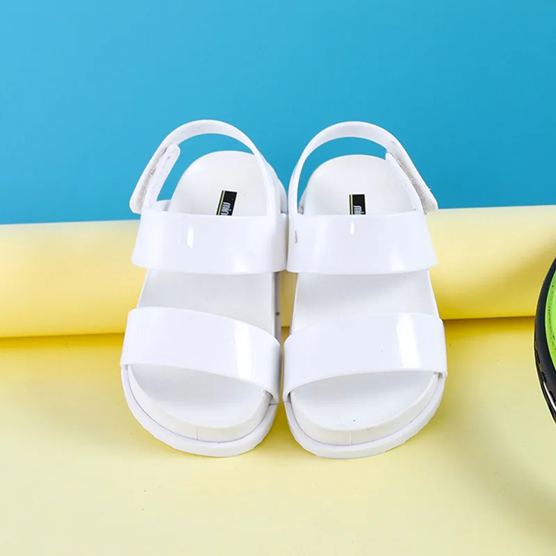 Mini Melissa/ бренд г., новые сандалии для девочек в желе сандалии для девочек повседневные сандалии мини Мелисса пляжные сандалии высокое качество 14,8-19,8 см - Цвет: Белый
