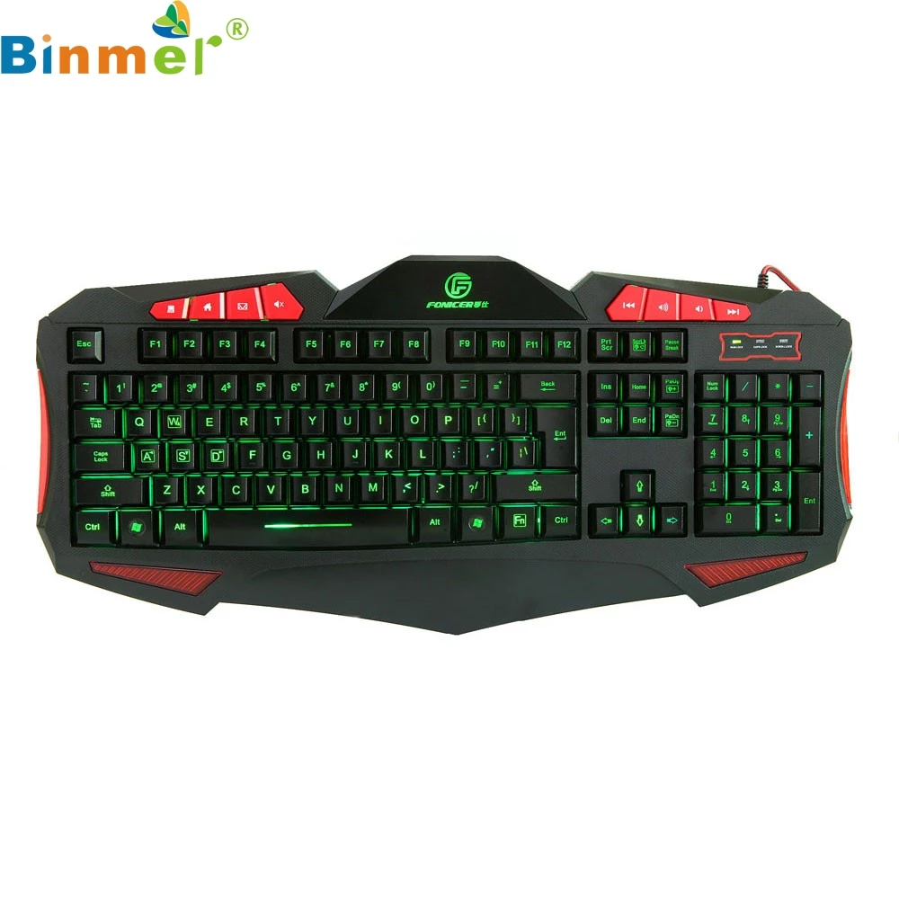 

USB Wired Gaming Keyboard 7 LED color backlit professional multimedia LJJ0227