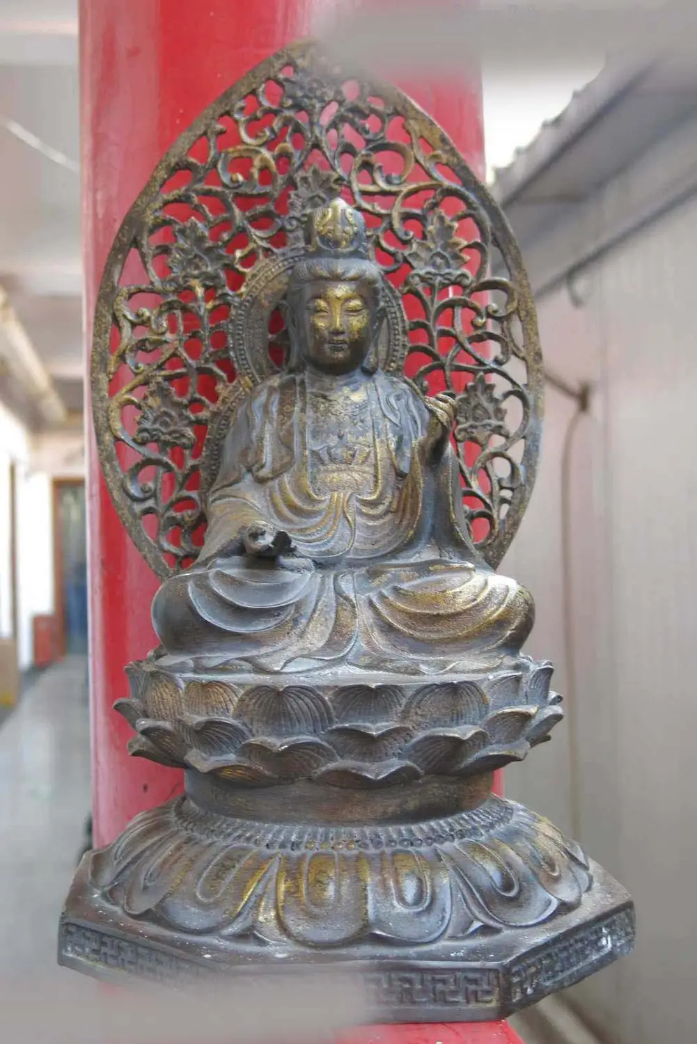 

14" China bronze gild sculpture equisite Bodhisattva of Great Power Statue (D0426)