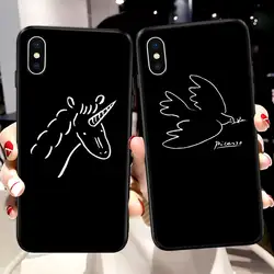 Пикассо Dove Мягкий силиконовый чехол для samsung S7 край Единорог Pattern телефон чехлы для samsung Galaxy S7 S8 S9 крышка