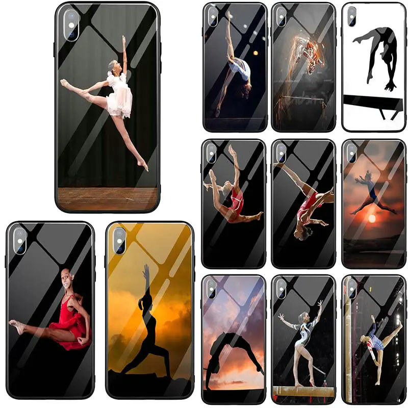 

Gymnastics Balance Beam Tempered Glass Mobile Phone Cases for iPhone 5 5S SE 6 6S 7 Plus 8 8Plus X XR XS Max Cover Capinha