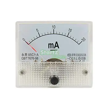 

DC Analog Meter Panel 20mA AMP Current Ammeters 85C1 0-20mA Gauge