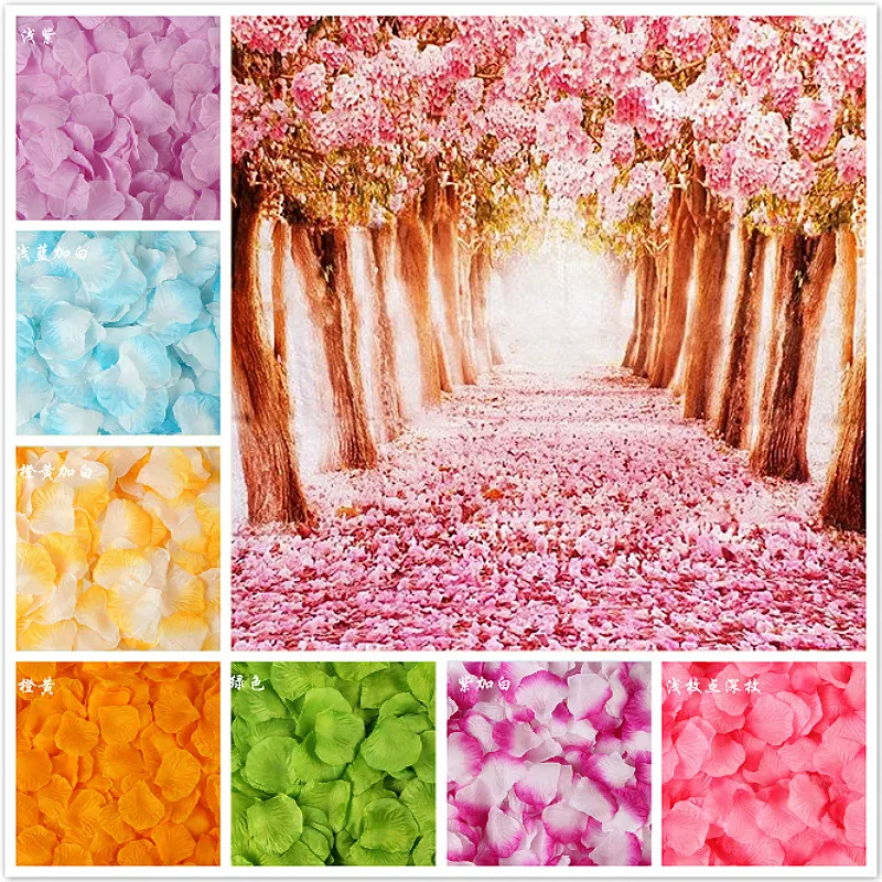 100/500/1000pcs Simulation Rose Petals Home Artificial Colorful