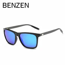 Benzen поляризованные солнцезащитные очки для мужчин женщин Защита от солнца очки алюминий + PC Мужской оттенки вождения черный с чехлом 9137