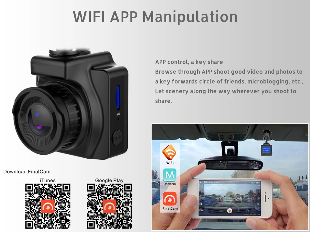 Conkim Dash камера Wifi автомобильный видеорегистратор Novatek 96658 IMX323 1080P Full HD 1 5 &quotIPS