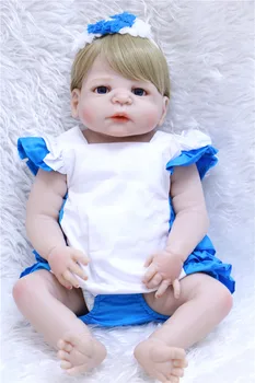 

Bebe girl reborn 22" full silicone reborn baby dolls for children gift brinquedo menina bonecas reborn de silicone inteiro