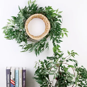 

Flone Artificial silk fake green leaves Plants Tree leaves Flowers Vine Christmas decorations For Home Wedding Party Accessories