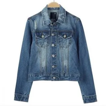 

new Oversize Denim Jacket Women Slim Cotton Light Washed Long Sleeve Jacket
