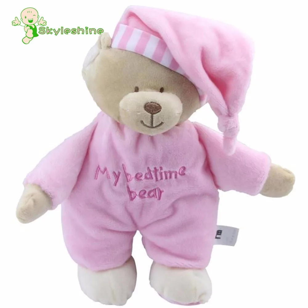Skyleshine Горячая Детские Спящего Медведя с бирками Мой Bedtime Медведь Kawaii мягкие Игрушки для маленьких детей Высокое качество синий Розовая
